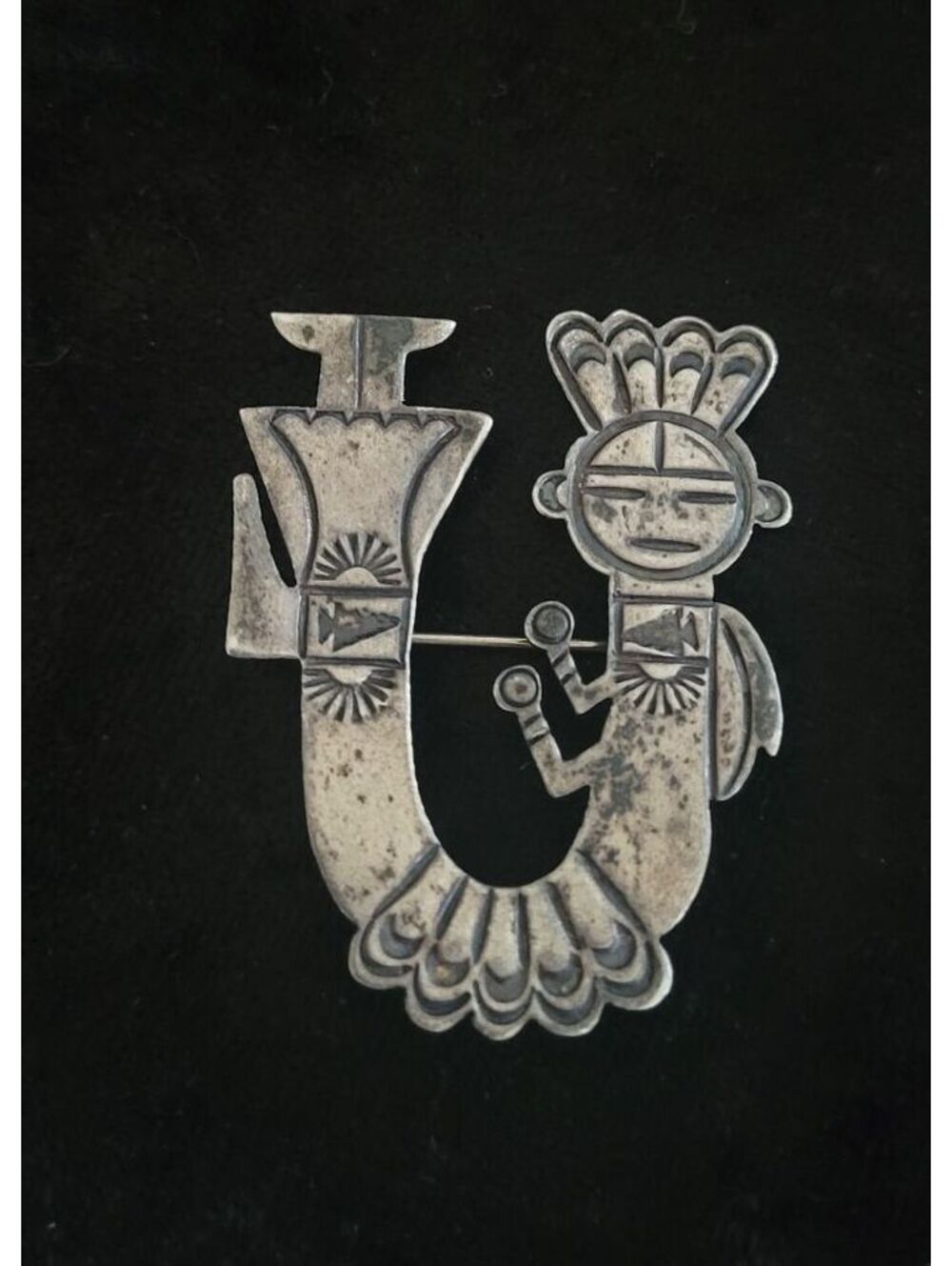 Vintage Sterling Silver RAINBOW MAN pin Signed E. Clark